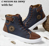Fashion Autumn Winter Male Footwear Patchwork Flats sneakers  High Top Men Shoes Canvas Men Casual Shoes BIG Size 45 46 47 NN-22