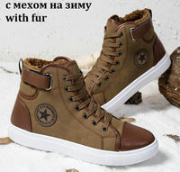 Fashion Autumn Winter Male Footwear Patchwork Flats sneakers  High Top Men Shoes Canvas Men Casual Shoes BIG Size 45 46 47 NN-22