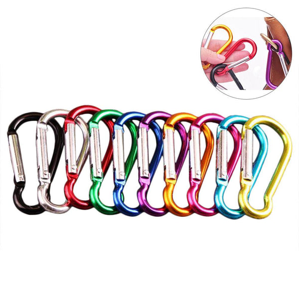 20PCS 48MM Aluminum Alloy Carabiner Outdoor Hanging Buckle Water Bottle lightweight Sturdy Practical Bag Buckle High Quality
