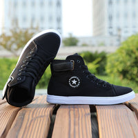 Mens High-top Canvas Shoes Men 2020 New Spring Autumn Top Fashion Sneakers Lace-up High Style Solid Colors Man Black Shoes KA853