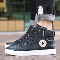 Fashion Autumn Winter Male Footwear Patchwork Flats sneakers  High Top Men Shoes Canvas Men Casual Shoes BIG Size 45 46 47 NN-22