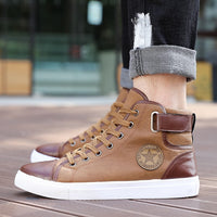 Fashion Autumn Winter Male Footwear Patchwork Flats sneakers  High Top Men Shoes Canvas Men Casual Shoes BIG Size 45 46 47 NN-22