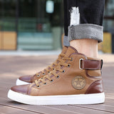 Fashion Autumn Winter Male Footwear Patchwork Flats sneakers  High Top Men Shoes Canvas Men Casual Shoes BIG Size 45 46 47 NN-22